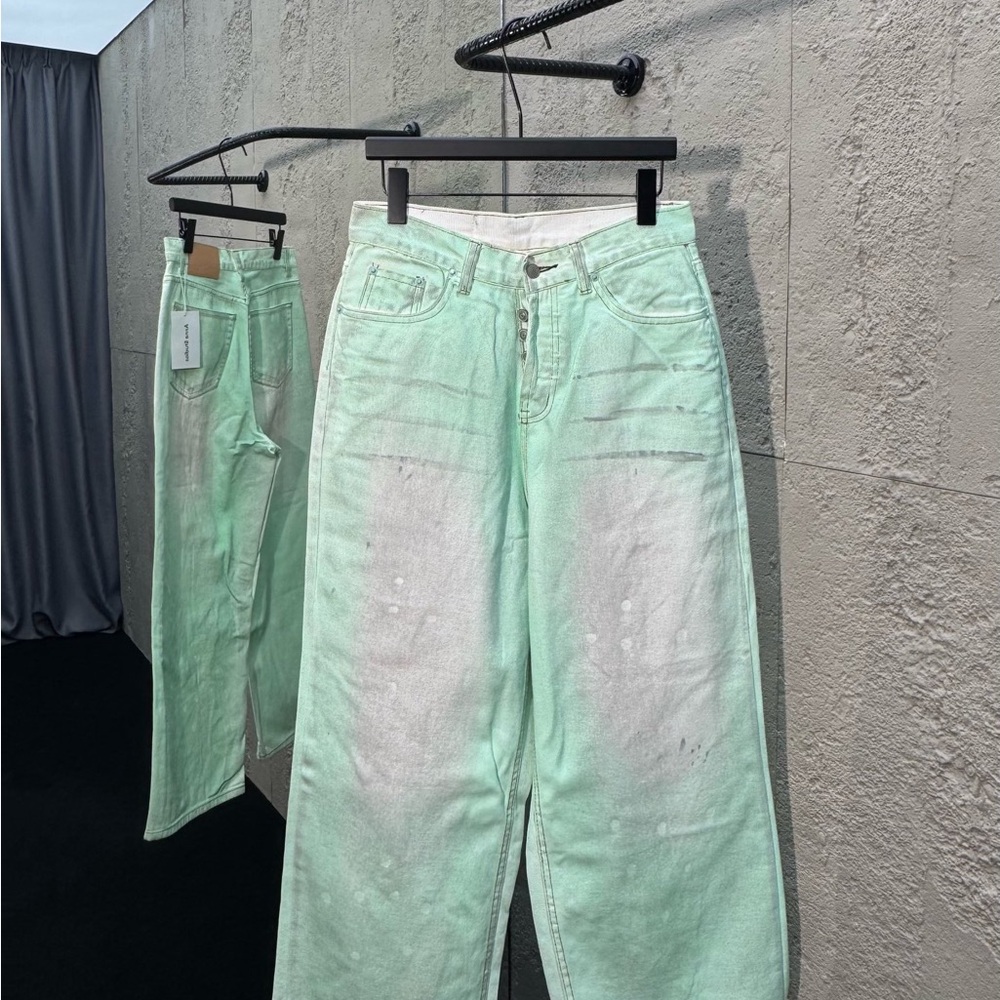 Acne Mint Green Straight Leg Women's Jeans